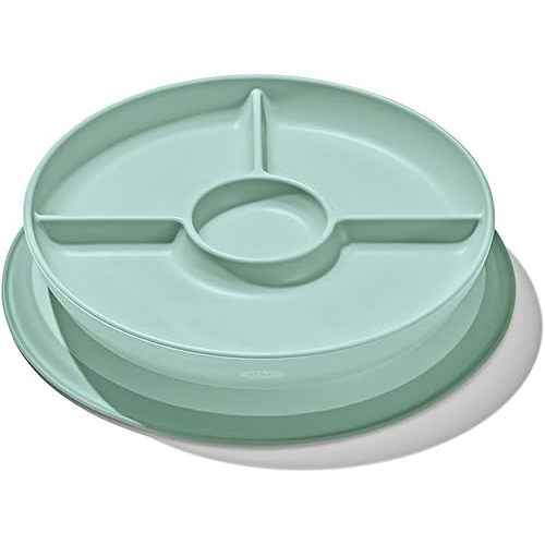 OXO Tot Stick and Stay Suction Divided Plate - Opal