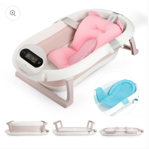 LullabyLuks® - Foldable Baby Bathtub with Real Time Temperature Display
