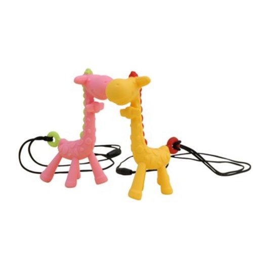Kaesi Cartoon Giraffe Pendant Mom Necklace Baby Teething Chew Silicone Teether Toy