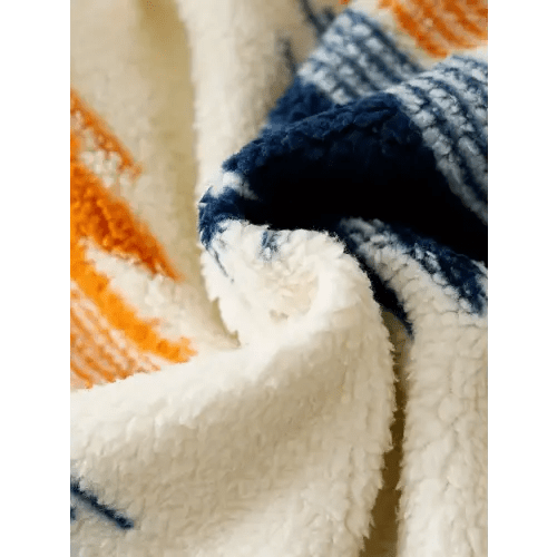 plush geometric baby winter outfit hooded fleur de - Temu