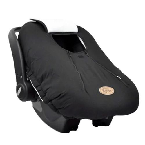 Cozybaby Cozy Cover Infant Car Seat Insulating Cover With Dual Zippers, Face Shield, And Elastic Edge For Travel During Winter Months, Black