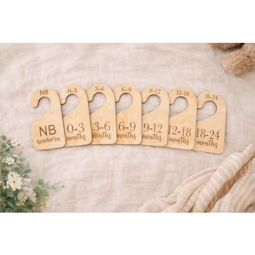 Baby Closet Dividers | Wooden Baby Clothes Organizer | Nursery Closet Dividers | Newborn – 24 Months | Baby Shower Gift