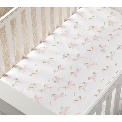 Mila Metallic Crib Sheets | Pottery Barn Kids