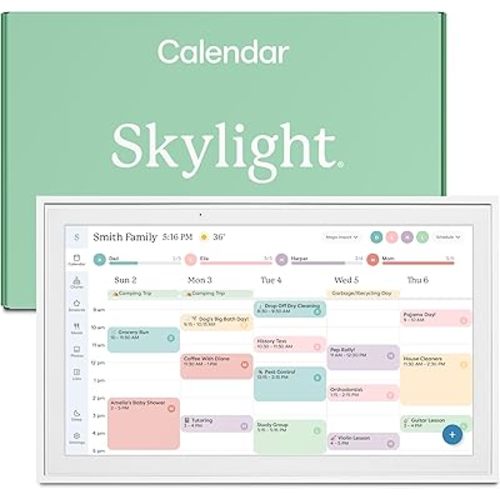 Skylight Calendar: 15 inch Digital Calendar & Chore Chart, Smart Touchscreen Interactive Display for Family Schedules - Wall Mount Included