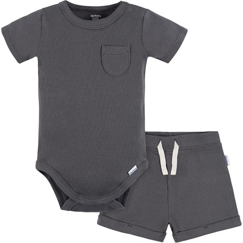 Gerber Unisex Baby Bodysuit and Short Set