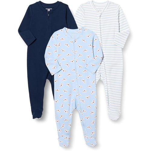 Amazon Essentials Unisex Babies' Footed Sleep and Play, Pack of 3