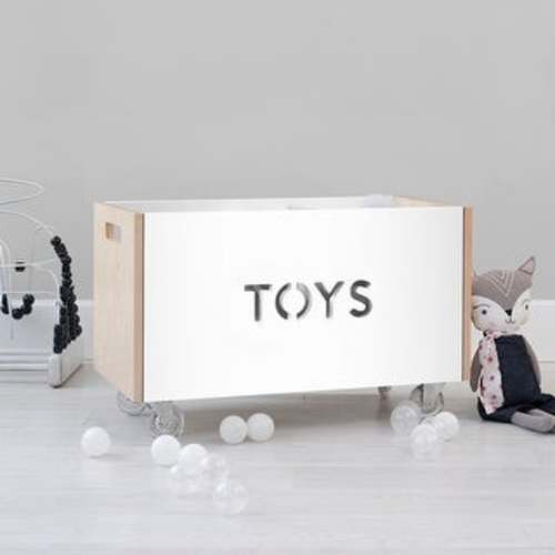 Taylor & Olive Marigold Toy Chest on Casters - Maple Finish - Grey