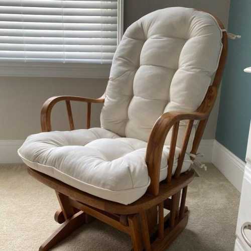 Custom made Muslin Twill Glider Rocking Chair Cushion Set