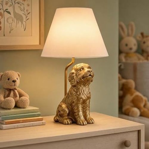 Doodle Table Lamp, Cute Golden Poodle Dog Lamp