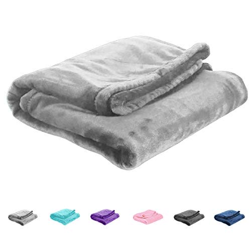 UOZZI BEDDING All-Season Gray Flannel Fleece Baby Blanket for Girls & Boys - Ultra Soft Plush Thin Kids Toddler Blanket for Crib, Pram Strollers, Sofa, 100% Microfiber Polyester 27"x39"