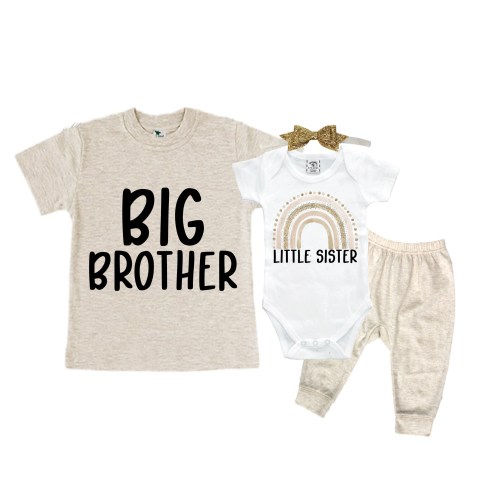 Big Brother/Little Sister Matching Sibling Set. Baby Shower Gift. Take Home Outfit. Matching Sibling Set