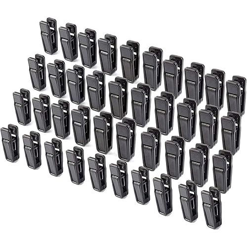 40 Pcs Plastic Baby Hanger Clips Slim-line Finger Clips Set for Clothes Hanger Velvet Hanger (Black)