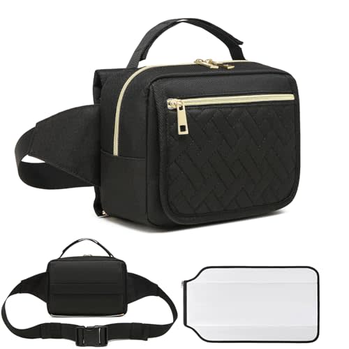 Fwkekye Small Diaper Bag with Portable Changing Pad,Crossbody Diaper Bag Pack with Wipes Pocket,Mini Diaper Bag Fanny Pack for Baby Travel Black