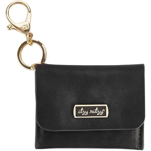 Itzy Ritzy – Itzy Mini Keychain Wallet; Small Card Holder Can Clip to Diaper Bag, Purse, Travel Bag or Keychain (Black)