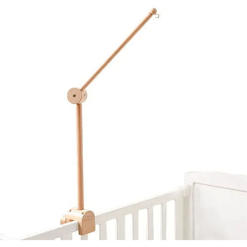 Baby Crib Mobile Arm - Wooden Baby Mobile Crib Holder Height Adjustable for Hanging Baby Crib Attachment for Nursery Decor