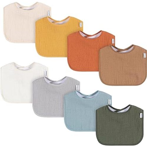 Gerber Unisex Baby Muslin 8 Pack Drooling Bibs