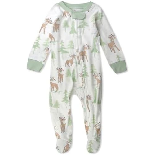 HonestBaby Baby 100% Organic Cotton Holiday Sleep & Play Footed One-Piece Pajama