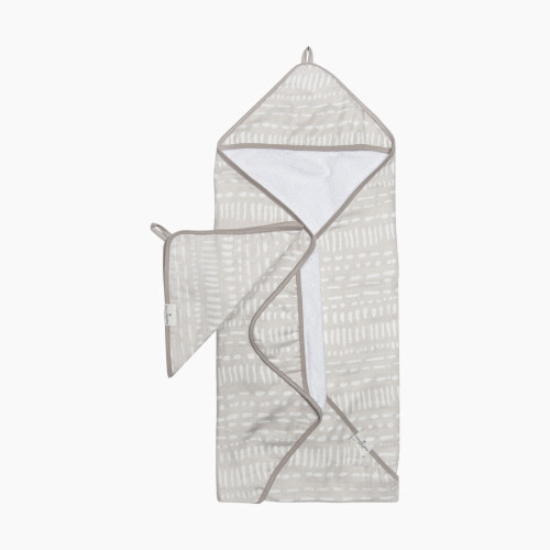 Loulou Lollipop Hooded Towel Set - Grey Mudcloth