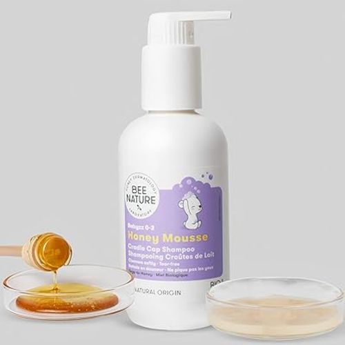 Cradle Cap Treatment Shampoo - Organic Honey Mousse - Tear-Free - Suitable for Newborns Babies Toddlers Kids with Dry, Sensitive Prone-Eczema Scalp - 6.76 fl.oz.