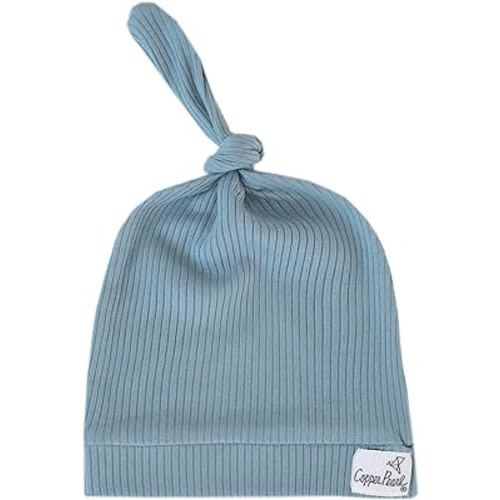 Copper Pearl Baby Beanie Hat Top Knot Stretchy Soft Atlantic