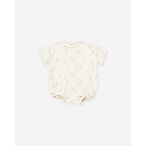 Relaxed Short Sleeve Bubble Romper || Lemons, 0-3m