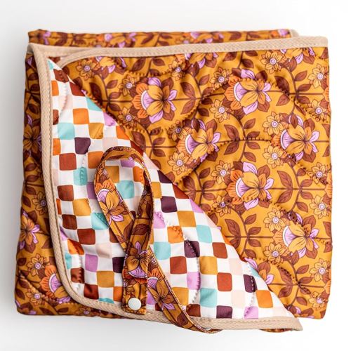 Kinder Cloth Diaper Co Adventure Play Mat - Machine Washable, Reversible, Water-Resistant, Quilted Blanket (Checkerboard, Mini 36x36)