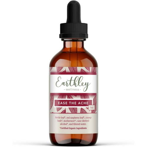 Earthley Wellness Ease The Ache Women’s Cramp Formula, Soothe Aches and Improve Mood, Nettle Leaf, Red Raspberry Leaf, Cramp Bark, Motherwort (1oz)