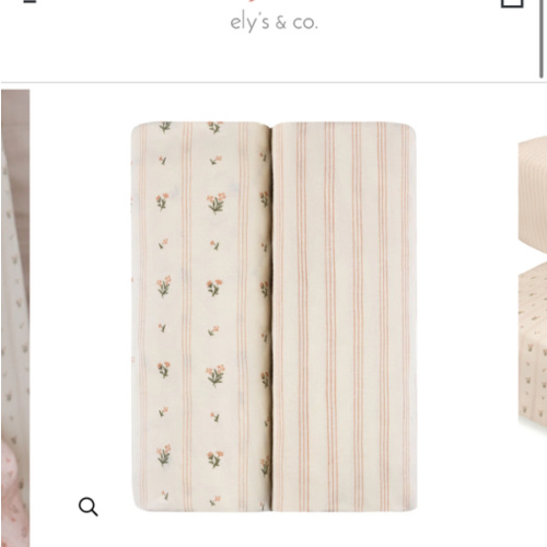 Linear Floral Crib Sheet Set Crib Sheet Set – Ely's & Co.