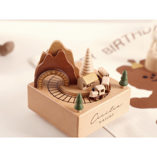 Wooden Music Box, Custom Wooden Handmade Music Box, Train Birthday Music Box, 1st Birthday, Personalised Music Box Gift, Baby Shower Gift