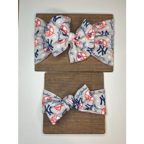 New York Yankees Bow and Tie Knot Headband - Infant, Baby, Toddler