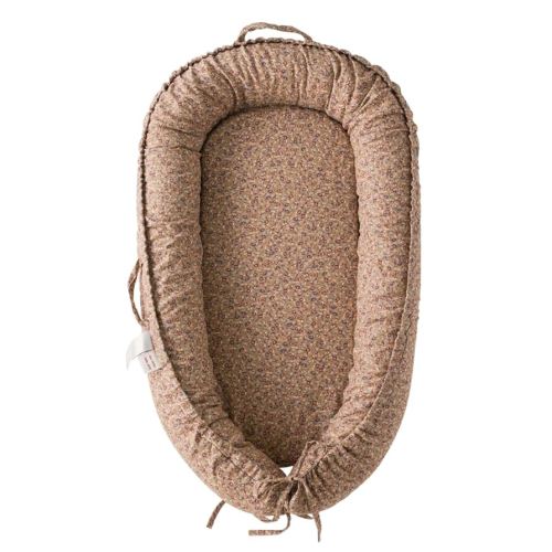 Infant Lounger, Baby Nest Cover for Baby Girls & Boys, Newborn Essentials for Baby 0-12 Months, 100% Cotton Breathable (BrownBlossom_Muslin)