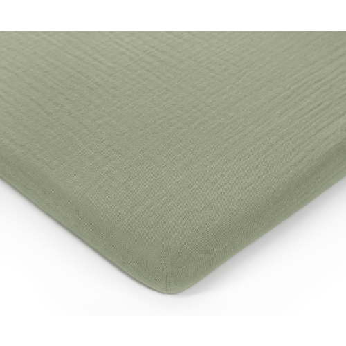 Comfy Cubs Muslin Fitted Bassinet Crib Sheet, Extra Soft 100% Muslin Cotton Bassinet Sheets (Sage)