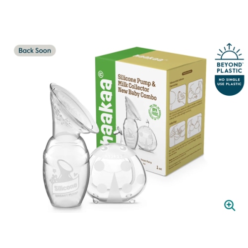 haakaa Manual Breast Pump for Breastfeeding 4oz/100ml and Ladybug Milk Collector 2.5oz/75ml Combo, Food-Grade Silicone