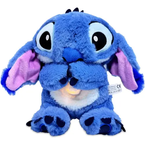 Breathing Stuffed Animal Sleep Sound Machines Bear to Help Anxiety Realistic Breathing Motion and Lights Music (Blue, Regular)
