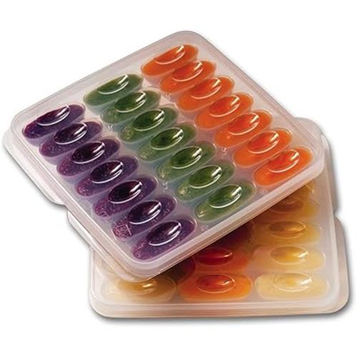 Mumi&Bubi Solids Starter Kit, Two Reusable Baby Food Freezer Storage Trays - Perfect Container for Homemade Baby Food - Each Tray has 21 x 1 oz Cubes, 42 oz Total Capacity
