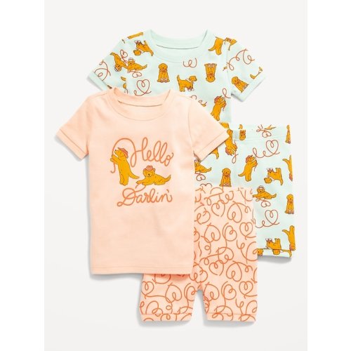 Snug-Fit Graphic Pajama 4-Piece Set for Toddler & Baby