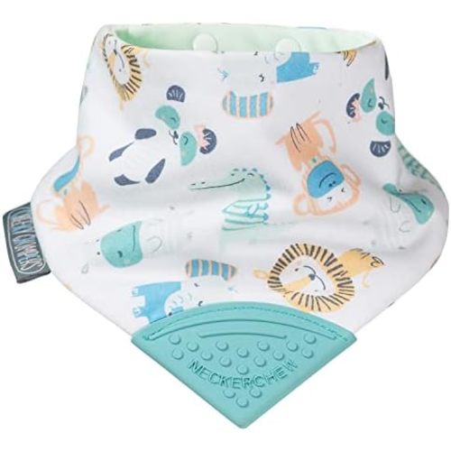 Cheeky Chompers Neckerchew Teething Bib, 2-in-1 Bandana Style Bib w/Food Grade Silicone Teether