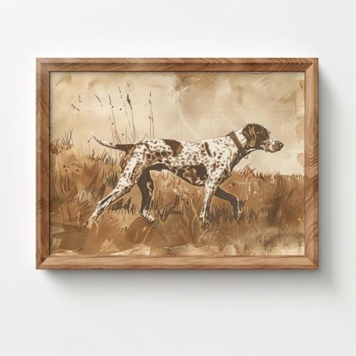 Hunting Dog Sketch Download, GSP Printable Wall Art, Vintage Boys Room Art, Nursery Decor, Digital Download