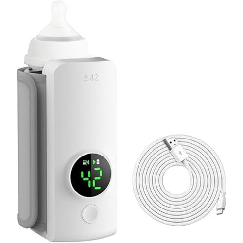 Portable Bottle Warmer for Travel, Rapid Warming with Battery-Powered Temperature Display, Milk Warming for Outsided