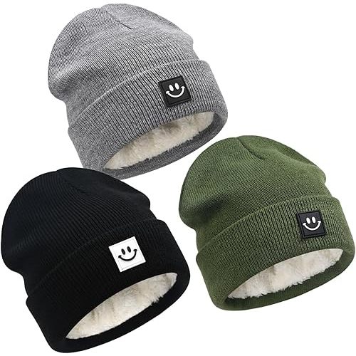 Baby Winter Warm Beanie Hat, Fleece Lined Knit hat for Infant Toddler Boys Girls,Children Winter Hat