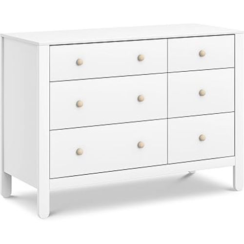 DaVinci Carter's Marisol 6-Drawer Dresser in White/Washed Natural, GREENGUARD Gold Certified