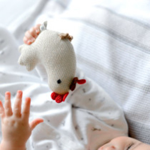 Estella Organic Cotton Handmade Baby Rattle - Chicken