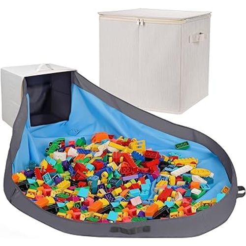 SAM AND MABEL Toy Storage Organizer – 13"x13"x13" - Cream Bamboo