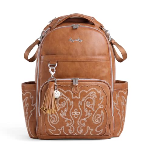 Itzy Ritzy Diaper Bag Backpack – Large Capacity Boss Plus Baby Backpack Diaper Bag Featuring 19 Pockets, Changing Pad, Stroller Clips, and Comfortable Straps (Saddle)