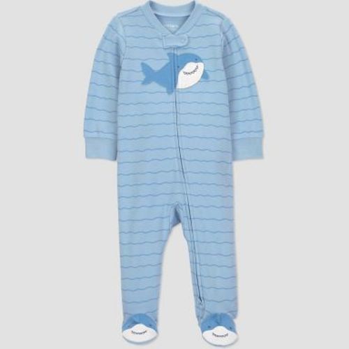 Carter's Just One You® Baby Boys' Striped Shark Sleep N' Play - Blue 9M