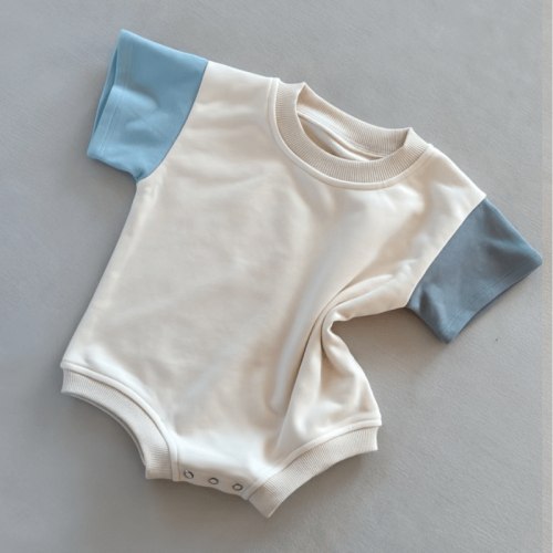 Baby Contrast Sleeves Cotton Bodysuit