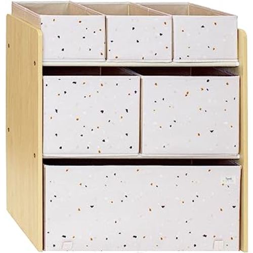 3 Sprouts Multi Bin Toy Organizer - Durable Kids Toy Storage Organizer with Bins - Toy Organizers and Storage Solution - Terrazzo Palest Pink