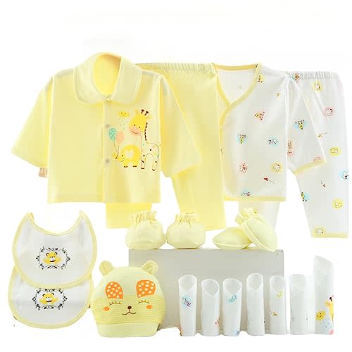 okpuzee 18PCS Newborn Girl Clothes Baby Outfit 0 3 Months Pants Layette Gift Set