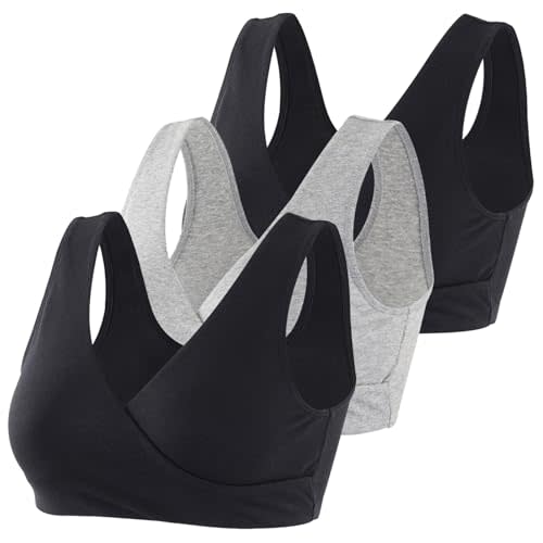 Topwhere Women's Cotton Wireless Sleep Bra for Nursing and Maternity