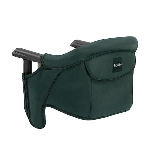 Inglesina Fast Table Chair, Dark Green - Portable Baby High Chair - Babies & Toddlers 6-36 Months - Collapsible Design - Fits Tables 0.8'' to 3.5'' Thick - Compact & Easy to Use - Travel Bag Included